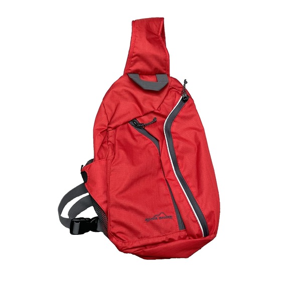 Eddie Bauer Sling Backpack Medium Red Hiking‎ Camping Travel Workwear Gorpcore - Picture 1 of 10